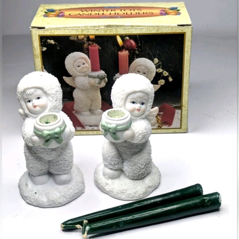 Vintage Robel Hall Winter Tots Candle Holders winter decorations
